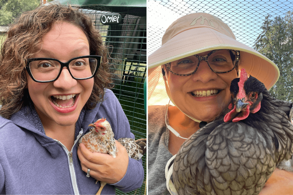 Dalia von Chickenlandia mit ihren Hühnern